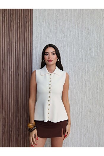 ESRAHELVACI Zero Sleeve Button Vest