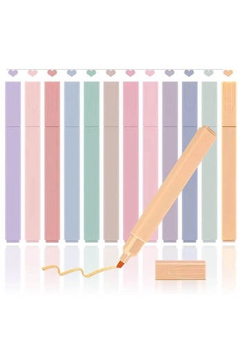 Newalor Set of pens, markers, aesthetic pastels with cap 12 pieces