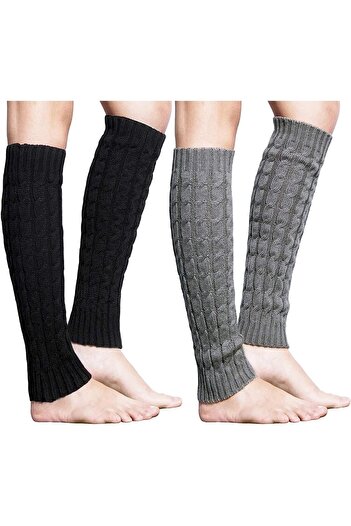 Aputue Leg Warmers for Women, 2 Pairs Lady Winter Knit Leg Warmers, Ballet Leg Warmers Warm Long Boo