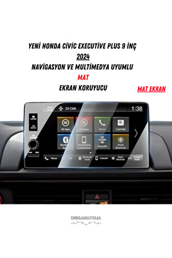 UniqAnatolia New Honda Civic Executive Plus 2024 Navigation and Multimedia Compatible Matte Screen Protector