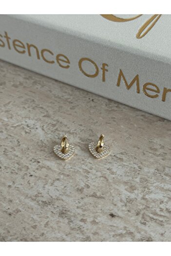 LUXSTONE الحد الأدنى من الأقراط الذهبية على شكل قلب