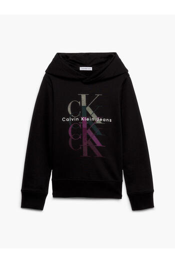 Calvin Klein MONOGRAM REPEAT HOOD Kadın Siyah Hoodie