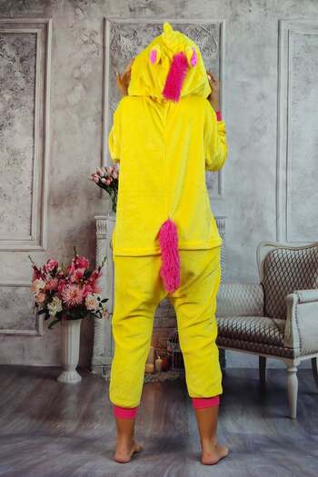 WildFashion Onesie kigurumi yellow unicorn pattern PJM59-292