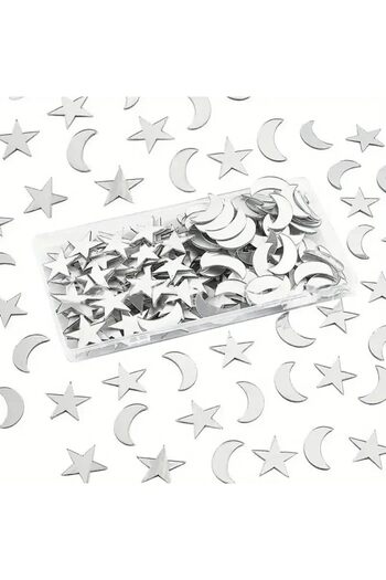 Slasa Acrylic Mirror Stickers with Star and Moon Design by - 0.98 x 0.98 Inch