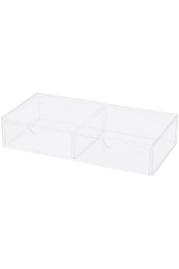 Slasa Transparent Acrylic Makeup Organizer with Two Drawers by - Cosmetic and Accessory Storage Box