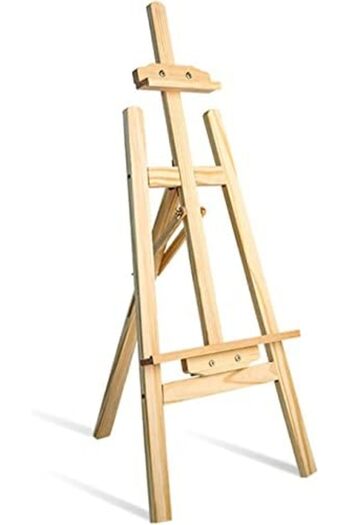 Slasa Wooden Easel 90 cm by - Adjustable Tripod Display Stand for Painting, Canvas, Signs & Photos