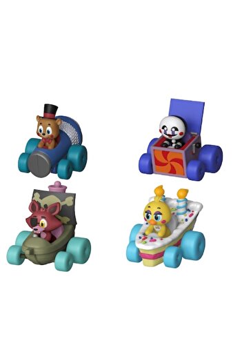 Funko Set 4 x Figurine Racers, Five Nights at Freddy's, Freddy, Chica, Foxy, Marionette, 6 cm, Multi