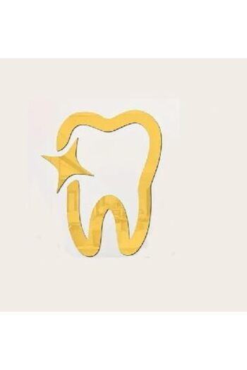 Slasa Decorative Wall Sticker in Golden Tooth Shape from - Acrylic Mirror Sticker for Dentist Office