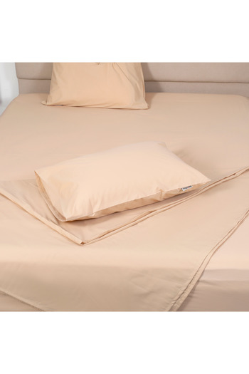 Bed N Home SA Beige fitted bed sheet set, 100% Egyptian cotton, 250 thread count, 2 pillowcases, 120*200cm