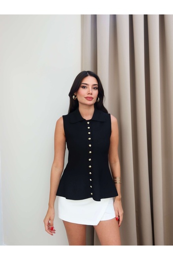 ESRAHELVACI Zero Sleeve Button Vest