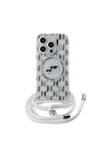 Karl Lagerfeld Case for IPhone 15 Pro, Karl Lagerfeld, IML Crossbody MagSafe, White