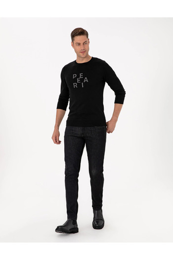 Pierre Cardin Black Slim Fit Crew Neck Knitwear Sweater 2326734