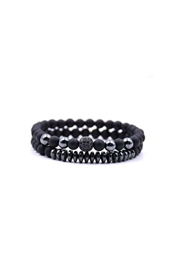 General Store Set 3 bracelets for men SA&SO with zirconia accessories, metallic beads, and stones