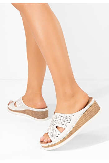 B T Shoes Παντόφλες με πλατφόρμα Soffia λευκά