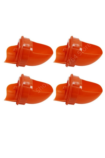 Choice1 Orange Feeders 4Pcs Automatic Gravity Chicken Feeder Poultry Feeder DIY Rainproof Feeder Port Kit fo
