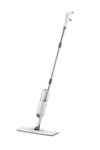 Lawazim Mop with 350ml Refillable Tank - Manual Microfiber Floor Spray Mop with 2 Washable Pads
