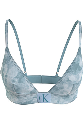 Calvin Klein FIXED TRIANGLE-RP-PR Kadın Mavi Bikini Üstü