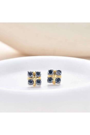Choice 3mmx8pcs 3mm Black Color Moissanite Stub Earring For Charm Lady With Gra Certificate Black Card Silv