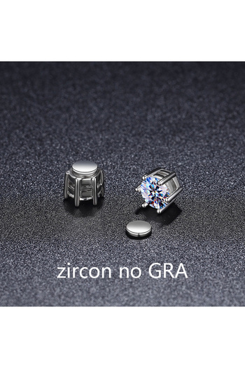 Choice 1ct x2 zircon no GRA Piercing-free magnetic stud earrings six-claw 1ct moissanite earrings for women