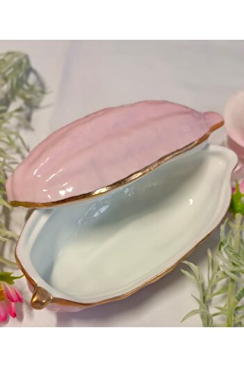 BY.RAYKA PORSELEN El Dekor Cocoa Bean Special Series Porcelain Hand Painting Presentation Plate