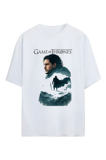 SVART WEAR Game of Thrones-Jon Snow Designed Unisex Oversize Cotton Tshirt