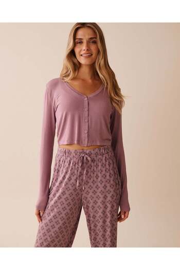 La Vie en Rose Soft Jersey Long Sleeve Crop Top