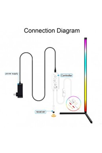 OEM Corner Floor Lamp, LED, RGB, Wi-Fi, Smart, 155 cm