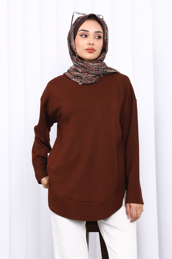 İmajButik Brown Crew Neck Sweat
