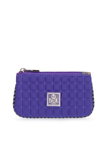 Bilik Deri Scuba Coin Purse Purple Women's Wallet Zi̇p