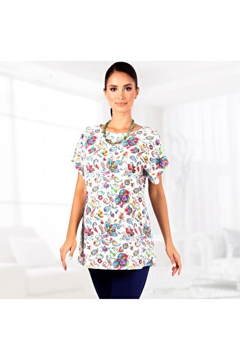 AD Fashion Loose-fitting blouse with floral print 03B2053i2053 - 52 EU