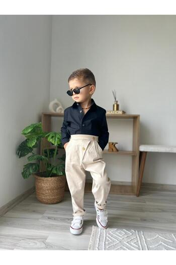 favorimkids Baby Kids Pantalon Black Shirt Set 1-5 Years