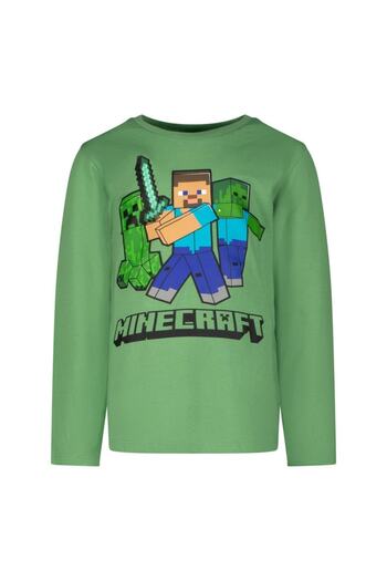 Mojang Pijama copii Minecraft, Creeper Steve Zombie, 8 ani/128 cm, Verde/Gri