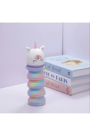BABUN Erasable Extendable Unicorn Silicone Colorful Vertical Girl's Pencil Holder Pencil Case