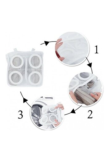 Bibilel Washing Bag for Shoes, Flippy, for Washing Machine, 28x24.5x8 cm, White