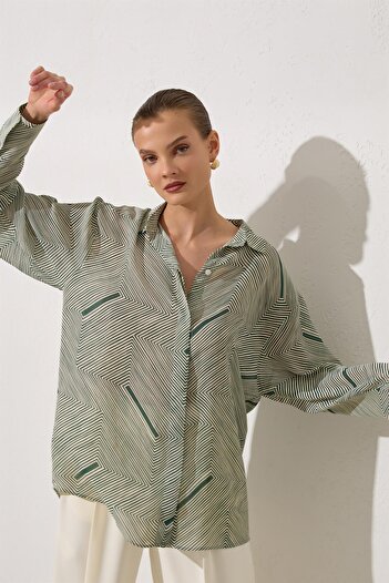 Setre Green Patterned Long Sleeve Shirt