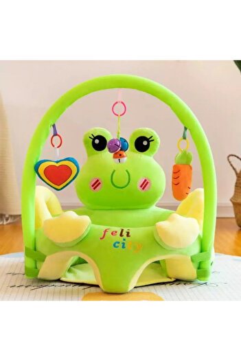 Toyska Plush Baby Armchair with Frog Activities, Green