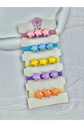 Toka Sepetim Set de 5 catarame elastice colorate cu stele