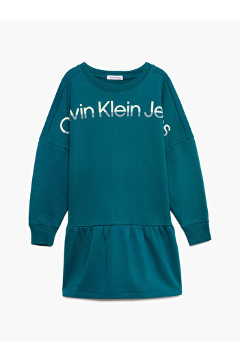 Calvin Klein HERO LOGO HWK DRESS Kadın Yeşil Elbise