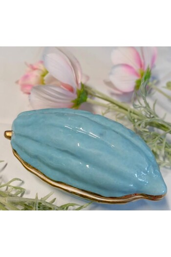 BY.RAYKA PORSELEN El Dekor Cocoa Bean Special Series Porcelain Hand Painting Presentation Plate