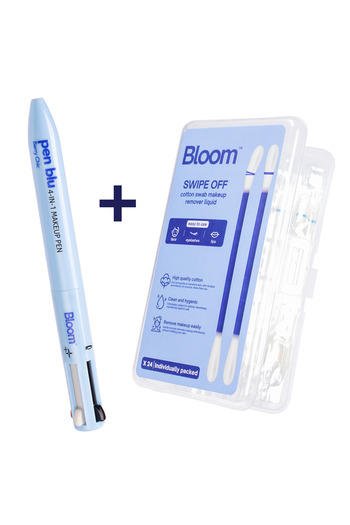 Bloom Creion de machiaj 4-in-1 Pen Blu nuanta Berry Chic si betisoare demachiante