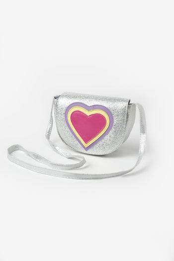 Le Mabelle Silver Heart Figured Girl's Shoulder Bag