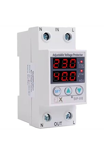 FUSIONTECHX Digital Single-phase Voltage Protection Relay, FusionTechX, Adjustable, Automatic Recovery, 63A, Whi