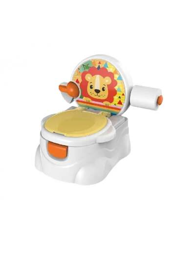 Toyska Musical Potty with Paper Holder, Cheerful Lion, Yellow