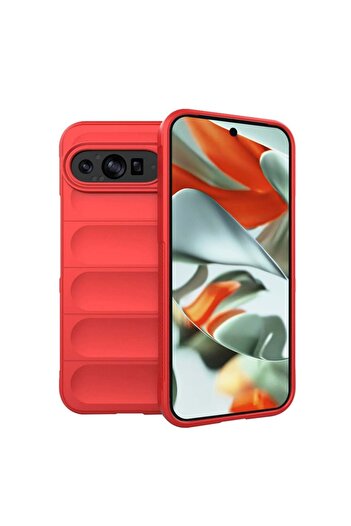SKYDDAR INNOVATION Case for Google Pixel 9 Pro XL, Magic Shield, Silicon Mat, sticker set, Red
