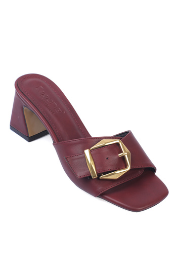 Capone Outfitters Susanne Women's Mid-Heeled Metal Buckle Slippers