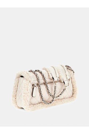 Guess Lida Women's Ecru Shoulder Bag Hwtg8139210-Bon