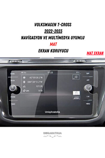 UniqAnatolia Volkswagen T-Cross 2022-2023 Navigation and Multimedia Compatible Matte Screen Protector