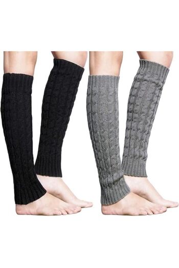 Aputue Leg Warmers for Women, 2 Pairs Lady Winter Knit Leg Warmers, Ballet Leg Warmers Warm Long Boo