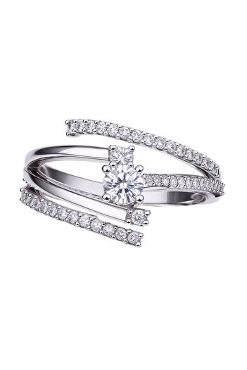 Diamonfire Inel din argint, de dama, cu cercuri din zirconiu 611925