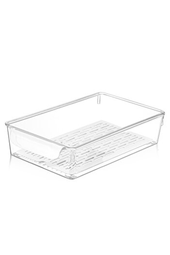 FİTHOME Frostybox Shallow Refrigerator Organizer with Strainer and Inner Cabinet Organizer with Lid, 2 Pieces